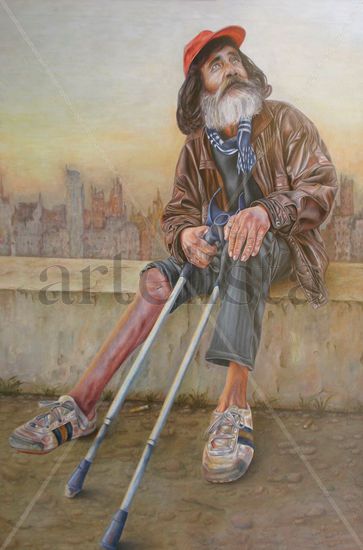 Consecuencias de una guerra. Oil Canvas Figure Painting