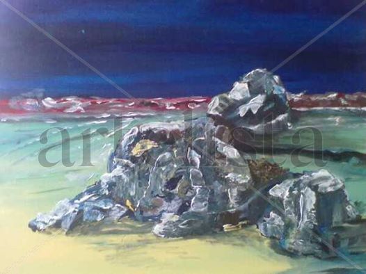 Nocturno en la mar Acrylic Textile Landscaping