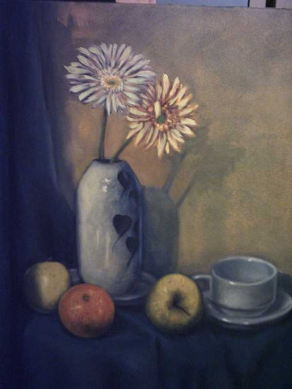 Desayuno con flores. Mejor que los diamantes. Oil Canvas Still Life Paintings