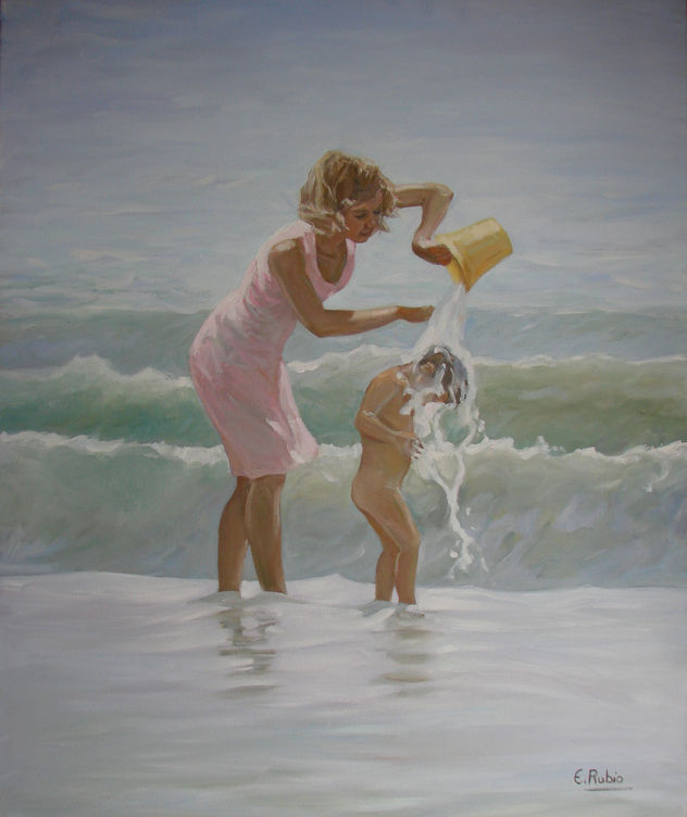Baño en la playa