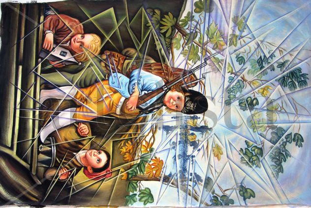 Niños jugando a soldados