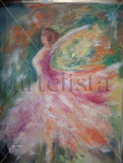 Bailarina en movimiento Oil Canvas Figure Painting