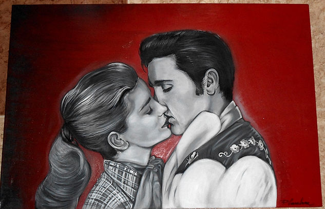 Beso de Elvis Others Canvas Portrait