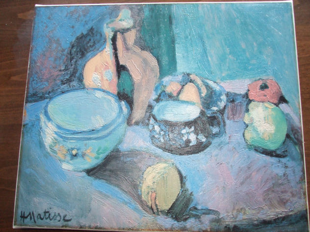 REPRODUCCION LOS PLATOS Y FRUTAS, ÓLEO SOBRE LIENZO DE HENRI MATISSE