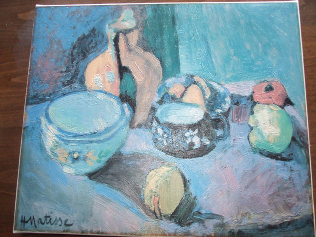 REPRODUCCION LOS PLATOS Y FRUTAS, ÓLEO SOBRE LIENZO DE HENRI MATISSE Óleo Piel Bodegones