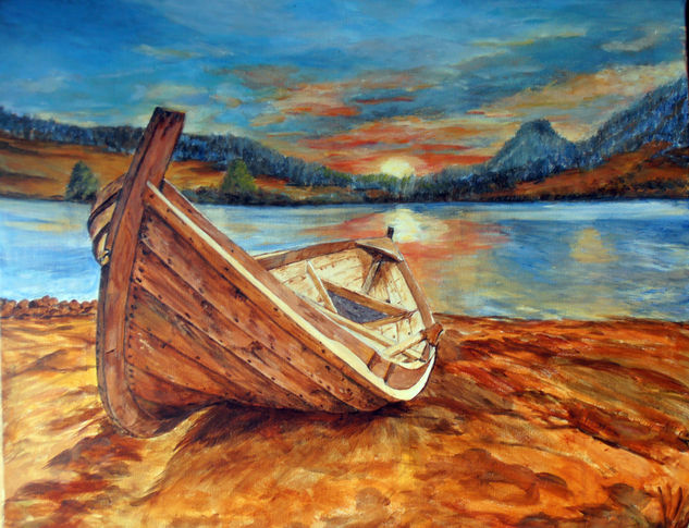 La barca Acrylic Canvas Marine Painting