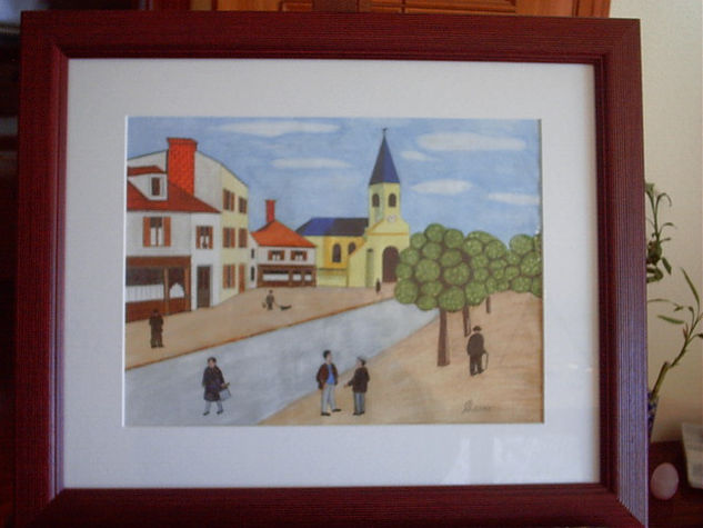 CALLE CON IGLESIA Watercolour Card