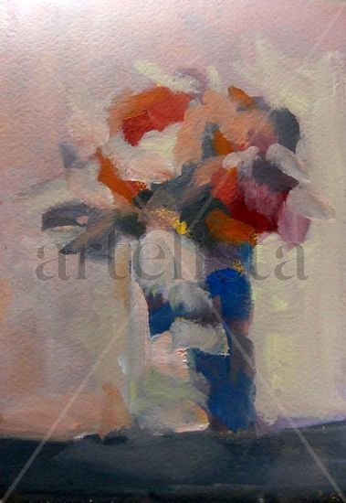 Jarra con flores Oil Panel Still Life Paintings