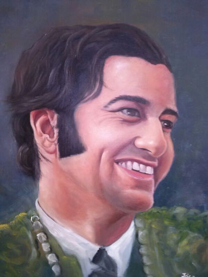 Morante con traje de luces Oil Panel Portrait