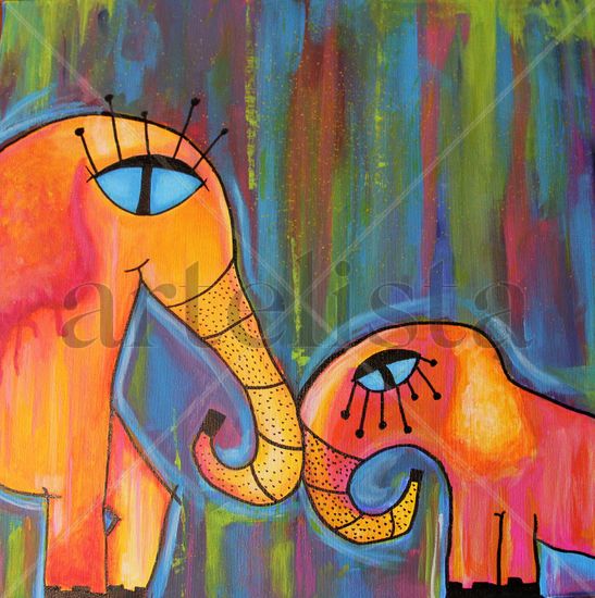 Olifant Acrylic Canvas Animals