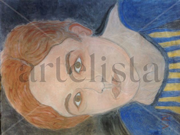 Young soccer player Pastel Papel Retrato