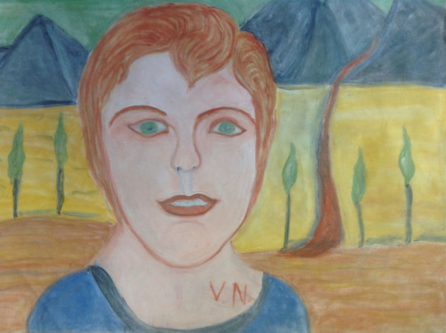 Boy with red hair Pastel Papel Retrato