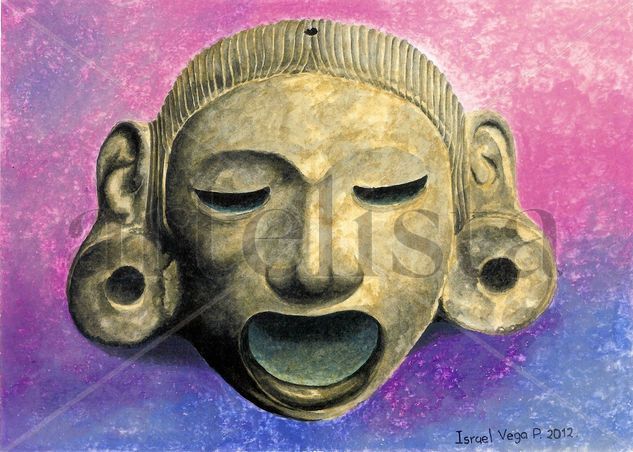 Máscara de Xipe Totec Pastel Others Figure Painting