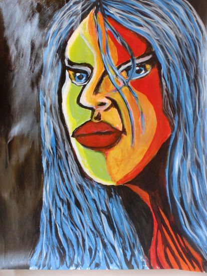 mujer triste Acrylic Card Portrait