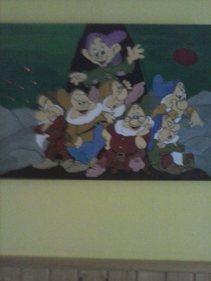 Los 7 enanitos de Blancanieves Oil Canvas Portrait