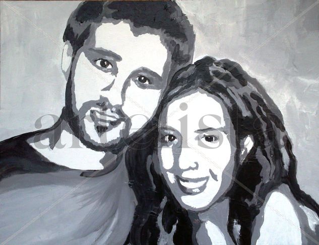 PATRI Y SU PAREJA Acrylic Panel Portrait