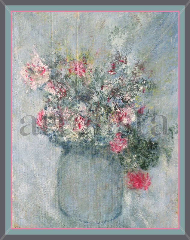 Bote Azul con Flores