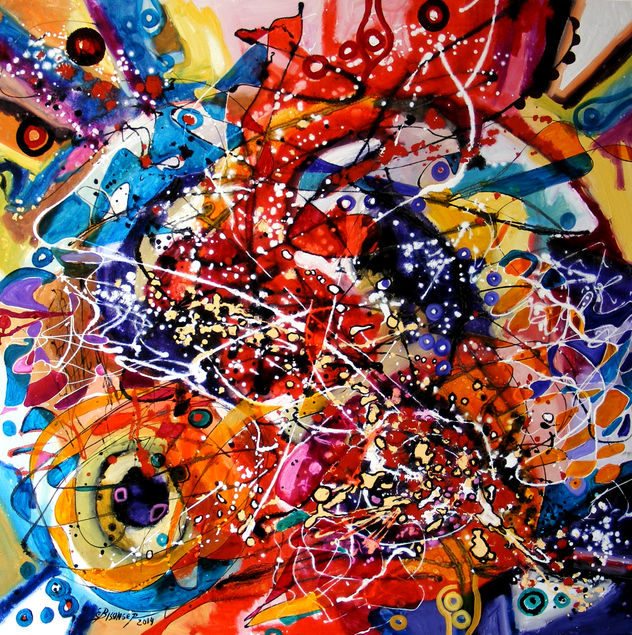 Imbratisarea curcubeului, abstract, by E.Bissinger