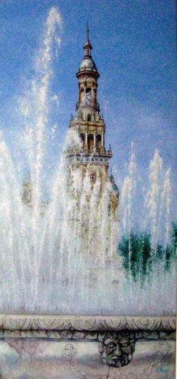 Plaza de España (torre sur) Sevilla Oil Canvas Landscaping