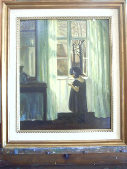 NIÑA EN VENTANA Óleo