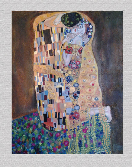 El beso Oil Canvas Figure Painting