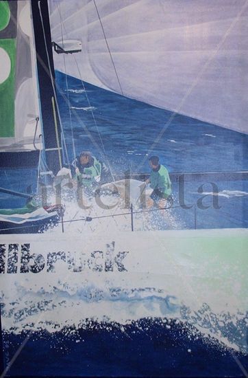 VOLVO OCEAN RACE Acrylic Textile Marine Painting