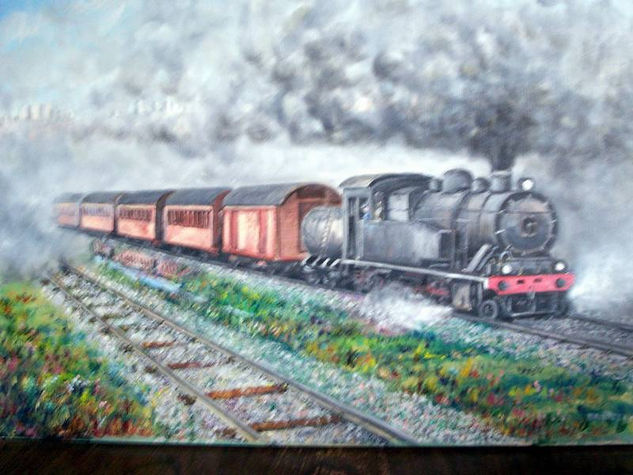 VIEJO FERROCARRIL Oil Canvas Landscaping