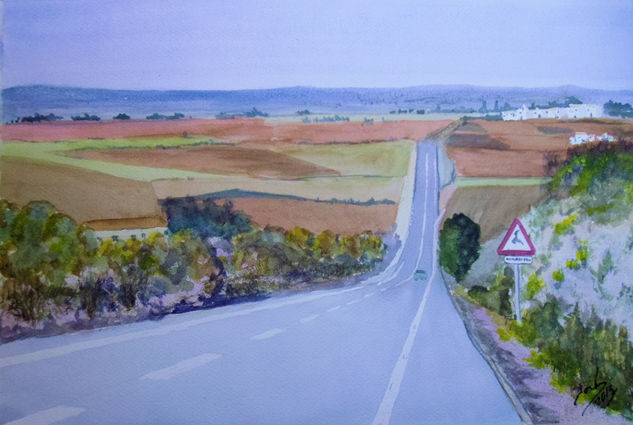 la carretera Watercolour Paper Landscaping