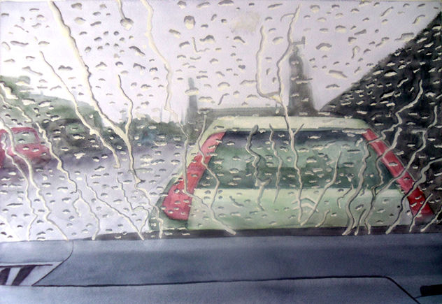 llueve en el coche