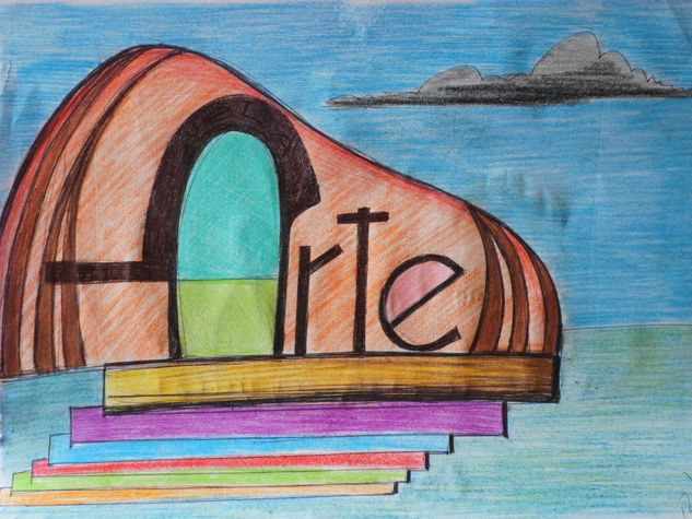 piedra dela iglesia, año, 2015, constitucion, chile Pencil (coloured) Paper Marine Painting