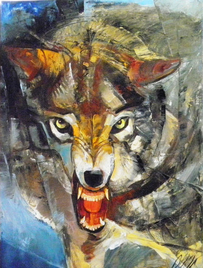 wolf Oil Canvas Animals