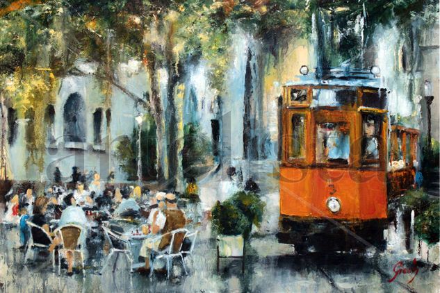 Tranvia Centro de Soller Oil Canvas Landscaping