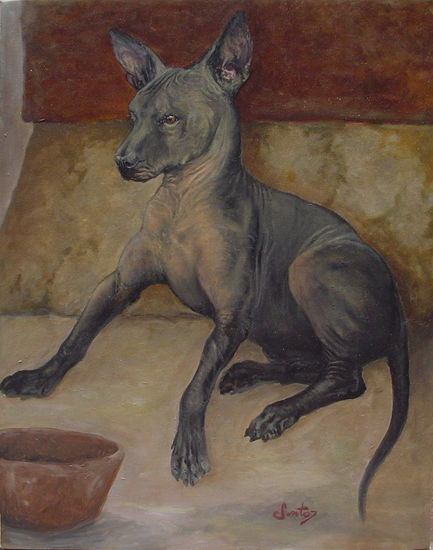 xolo del rey Oil Canvas Animals