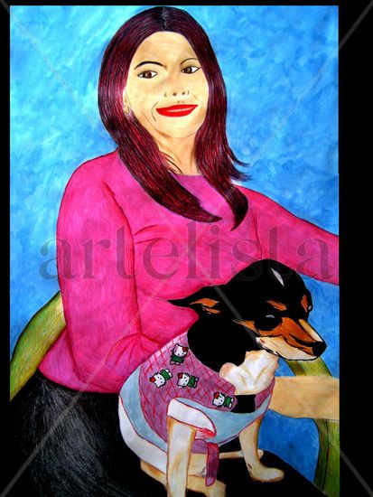 ROSALBA Y PAQUITA Acrylic Paper Portrait