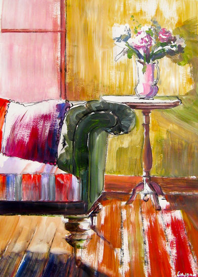 Interior I, Amapola Herrera Acrylic Paper Floral Painting