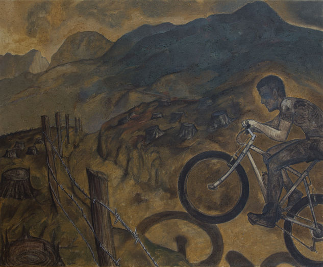 El Ciclista Acrylic Canvas Landscaping