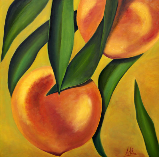 Melocotones Oil Canvas Still Life Paintings