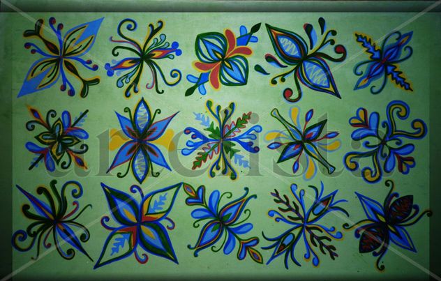 damero fusión mexicana, color verde