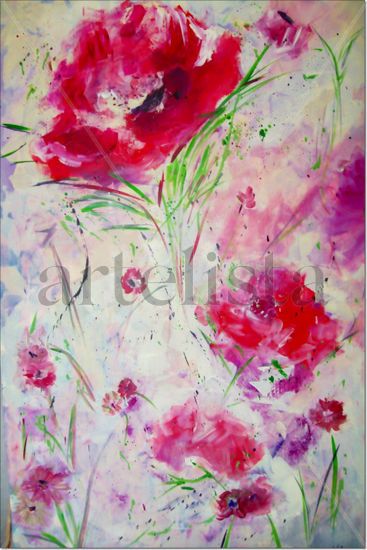 Pequeños sueños Acrylic Canvas Floral Painting