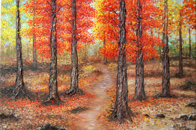 Bosque en otoño Oil Canvas Landscaping