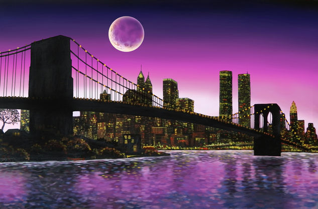 Puente de Brooklyn Mixed media Canvas Landscaping