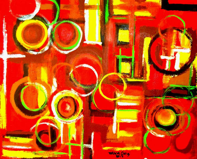 "Movimientos en circulos Rojos" Oil Canvas Others