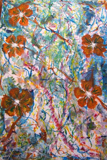 Perfect Lovers Mixed media Canvas Floral Painting