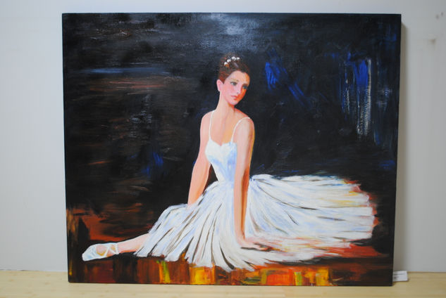 bailarina 2 Oil Panel Portrait