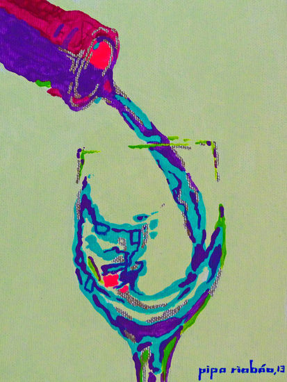 VINOPLASTICA-SERIE--2013-ACRILICO SOBRE LIENZO-16X12-SERIE BODEGA-#039 Acrylic Canvas Figure Painting