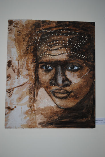 africano Oil Panel Portrait