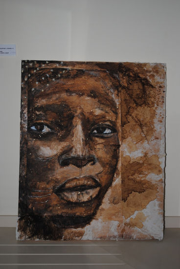 africano2 Oil Panel Portrait