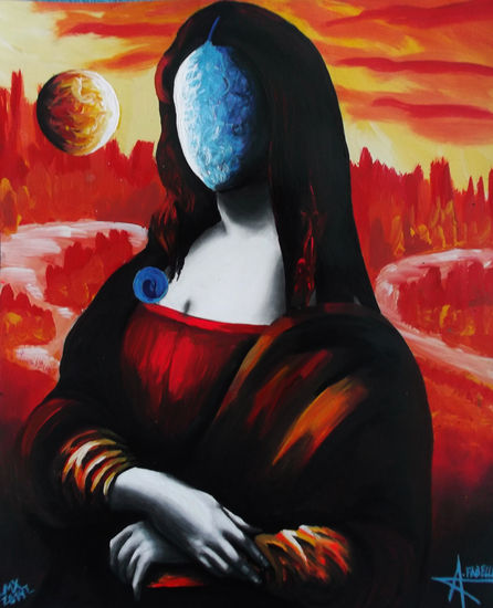 SOLARISMO FEMENINO  X O MONA LISA  CON SOL Y LUNA Otros Cartulina Retrato