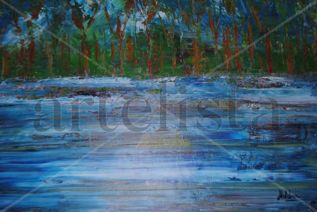 el  lago Acrylic Canvas Landscaping