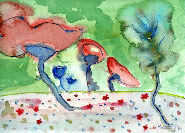 Amapolas Watercolour Card Landscaping